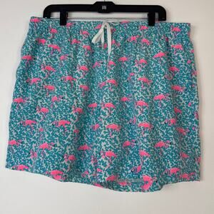 Chubbies Flamingo Print Swim Trunks Quick Dry Stretch Shorts XXL Beach Tropical